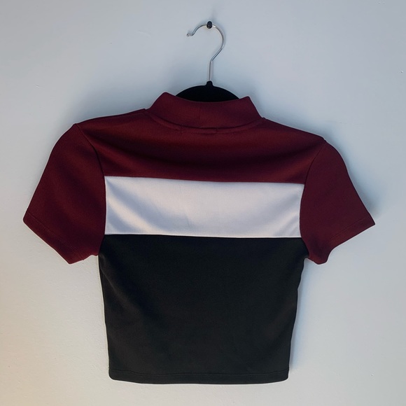 Forever 21 red mock neck crop top - Picture 2 of 3